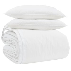 vidaXL Set di Piumoni con cuscino 3 pcs Bianco Piuma d'anatra