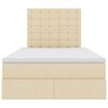 vidaXL Letto con contenitore e LED Crema 120 x 200 cm Poliestere