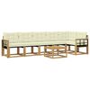 vidaXL Set di divani da esterno 7 pz Bianco e Crema