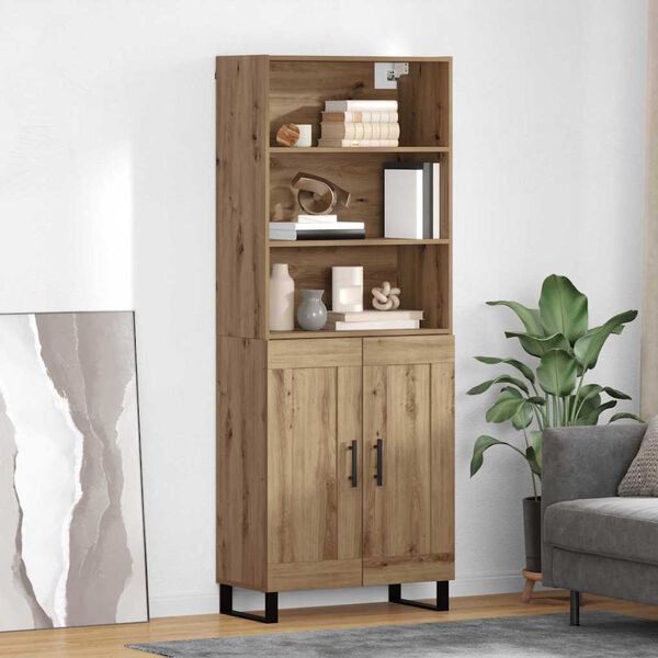 vidaXL Credenza Rovere artigianale 69,5 x 34 x 180 cm