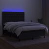 vidaXL Letto a Molle con Materasso e LED Nero 140x190 cm in Tessuto