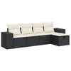 vidaXL Set Divani da Giardino 5 pz con Cuscini in Polyrattan Nero