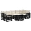 vidaXL Set Divano da Giardino 8 pz Nero e Bianco Crema polyrattan