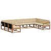 vidaXL Set di divani da esterno 9 pz Naturale e Beige