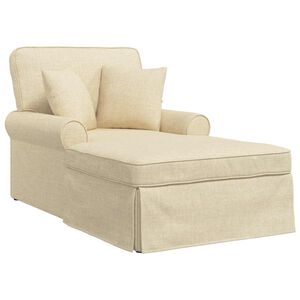 vidaXL Chaise Longe con Gonna Crema 91 x 157 x 91 cm Tessuto