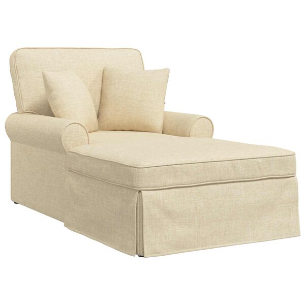 vidaXL Chaise Longe con Gonna Crema 91 x 157 x 91 cm Tessuto