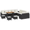 vidaXL Set Divano da Giardino 14 pz Nero polyrattan
