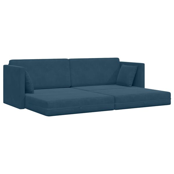 vidaXL Divano-letto da pavimento 200cm Blu Velluto