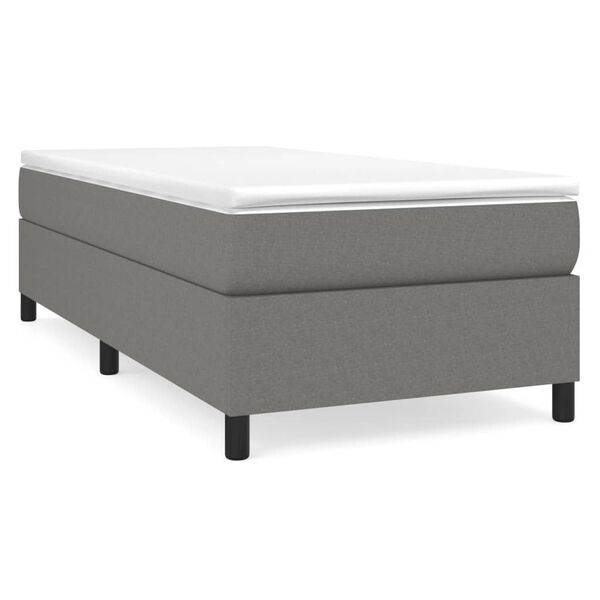 vidaXL Struttura Letto a Rete a Molle Grigio Scuro 100x200 cm Tessuto