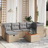 vidaXL Set Divano da Giardino 7 pz con Cuscini Beige Misto Polyrattan