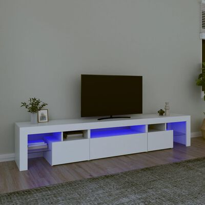 vidaXL Mobile Porta TV con Luci LED Bianco 215x36,5x40 cm