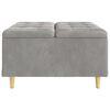 vidaXL Pouf contenitore Grigio chiaro 80 x 80 x 45 cm Velluto