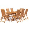 vidaXL Set Mobili da Pranzo per Giardino 9 pz Legno Massello di Acacia 160-240 cm