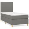 vidaXL Giroletto a Molle con Materasso Grigio Scuro 90x200 cm Tessuto