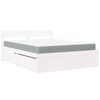 vidaXL Letto Cassetti e Materasso Bianco 160x200cm Legno Massello Pino