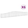 vidaXL Cesti Gabbioni ad Arco 6 pz 400x30x40/60 cm Ferro Zincato