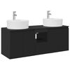 vidaXL Set di Armadi da Bagno 3 pz Nero 49,5 x 44,5 x 65 cm