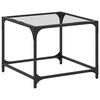 vidaXL Tavolini con Piano in Vetro Trasparente 2 pz 50x50x40cm Acciaio