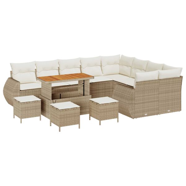 vidaXL Set Divano da Giardino 13 pcs Beige polyrattan