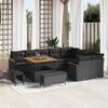 vidaXL Set Divano da Giardino 12 pcs Nero Rattan in Polipropilene