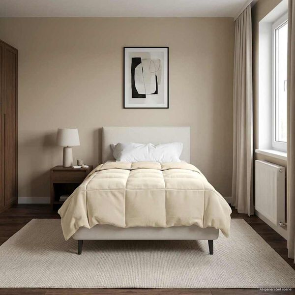 vidaXL Piumone Completo Annuale Crema 135 x 220 cm Microfibra