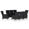 vidaXL Set Mobili da Pranzo per Giardino 9 pz Grigio Scuro