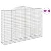 vidaXL Cesti Gabbioni ad Arco 10 pz 300x50x200/220 cm Ferro Zincato