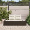 vidaXL Divano da giardino Marrone 123 x 62 x 69cm polyrattan
