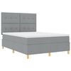 vidaXL Letto a molle con materasso Grigio chiaro 140 x 190 cm Tessuto