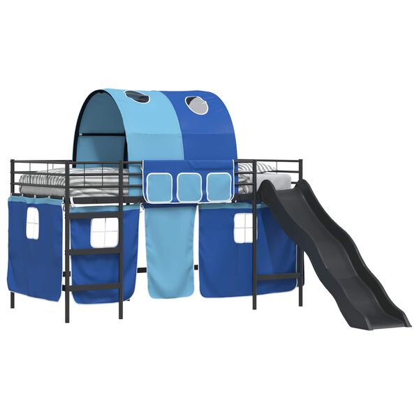 vidaXL Struttura del letto loft per bambini Nero e Blu 99,5 x 200 cm