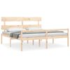vidaXL Letto per Anziani con Testiera Bianco Super King Legno Massello