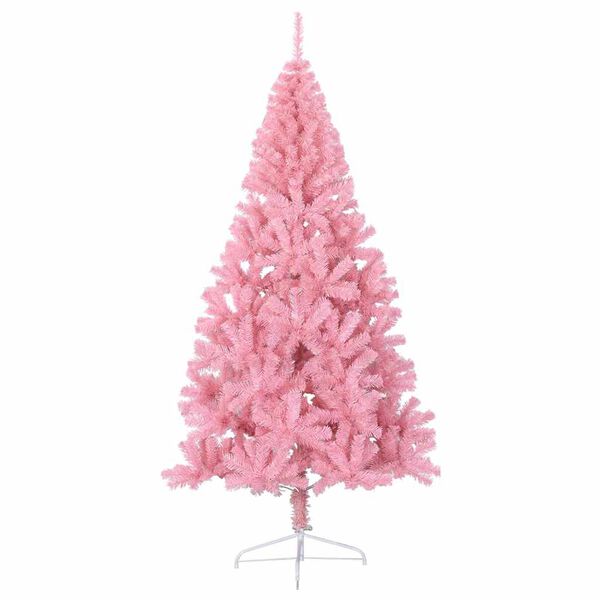 vidaXL Albero di Natale artificiale con luci integrate Rosa 210 cm PVC