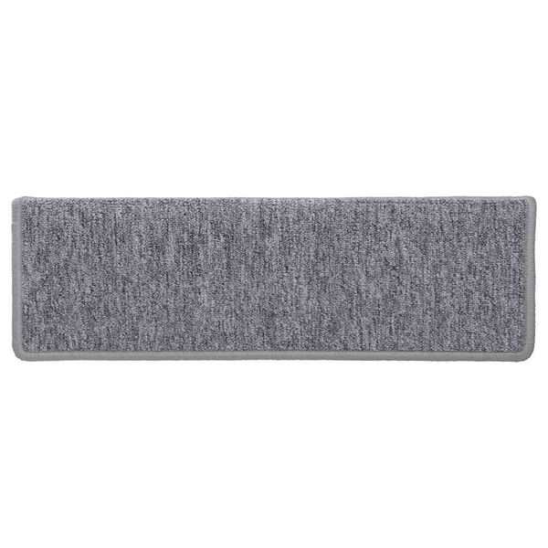 vidaXL Tappetini per scale 30 pz 65x21x4 cm Grigio chiaro Bordo rettangolare