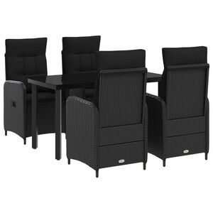 vidaXL Set da Pranzo per Giardino 5 pz Nero