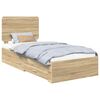 vidaXL Struttura del letto con cassetto Rovere Sonoma 90 x 190 cm