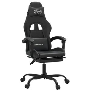 vidaXL Sedia da Gaming con Poggiapiedi Nero in Similpelle