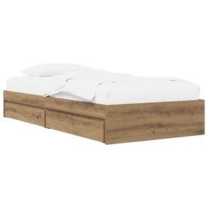 vidaXL Telaio del letto con storage Rovere Artigianale 80 x 200 cm