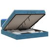 vidaXL Letto Ottomano con Materasso e LED Blu scuro 200 x 200 cm