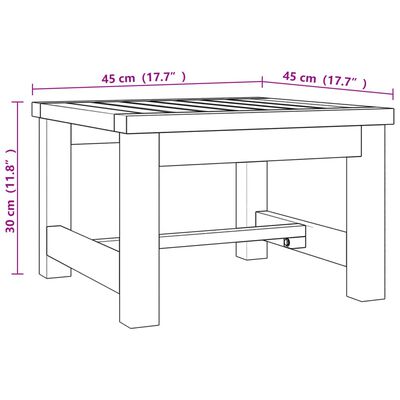 vidaXL Tavolino da Salotto 45x45x30 cm in Legno Massello di Teak