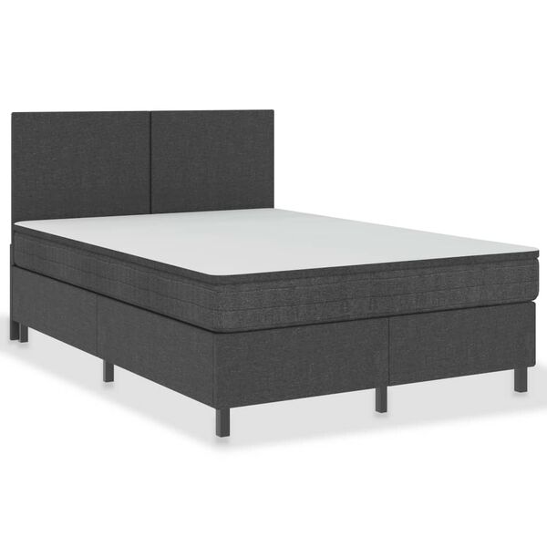vidaXL Letto a Molle Grigio Scuro in Tessuto 140x200 cm