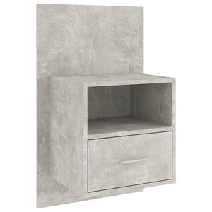 vidaXL Comodino a Muro Grigio Cemento