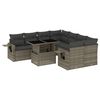 vidaXL Set Divano da Giardino 9 pz con Cuscini Grigio in Polyrattan