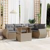 vidaXL Set Divano da Giardino 6 pz con Cuscini Beige in Polyrattan