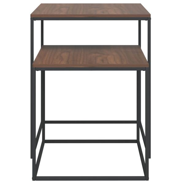 vidaXL Set di Tavolini 2 pz in Legno Multistrato e Metallo