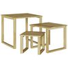 vidaXL tavolo 3 pz Naturale 50,5 x 50 x 46 cm Legno di pino impregnato