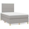 vidaXL Letto a Molle Materasso e LED Grigio Chiaro 120x190 cm Tessuto