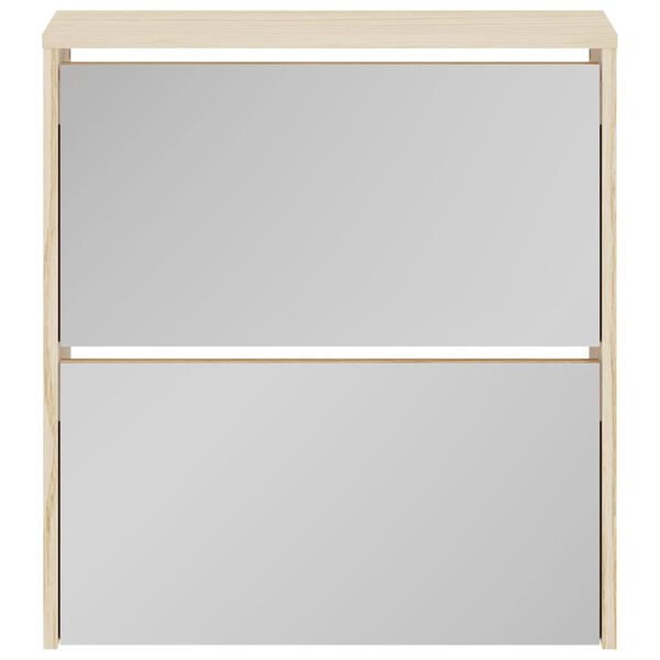 vidaXL Scarpiera con 2 Ripiani e Specchio Colore Rovere 63x17x67 cm
