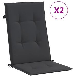 vidaXL Cuscini per Sedie 2 pz Neri 120x50x3 cm in Tessuto