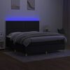 vidaXL Letto a Molle con Materasso e LED Nero 180x200cm in Tessuto