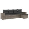 vidaXL Set Divano da Giardino 5 pz con Cuscini Grigio in Polyrattan